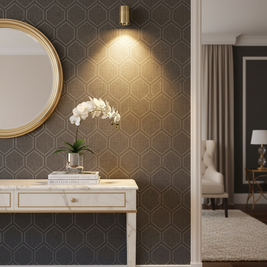 AL114 Antique Brass Finish LED Round Surface Light