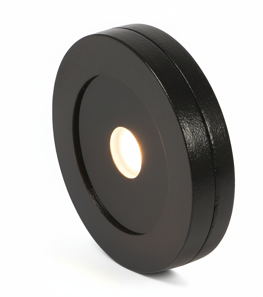 AL107 Black Round LED Surface Cabinet Puck Light