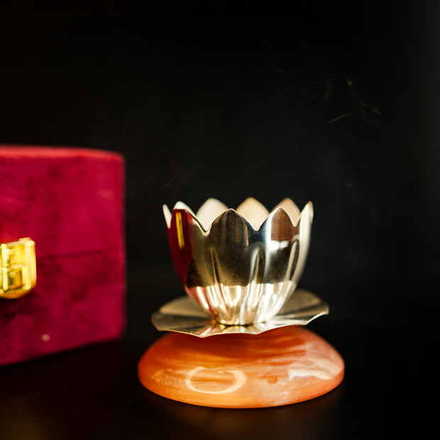Silver Plated Deepak for Puja | Shanti Deep Diya – ArteCasa - https://artecasa.in/