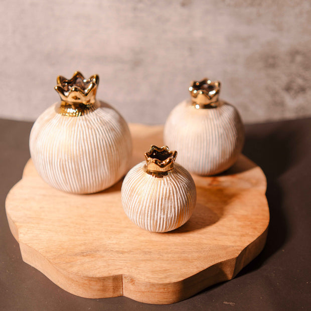 Pomegranate Jewel Vase Set – Luxury Porcelain Mini Vases for Home Decor.