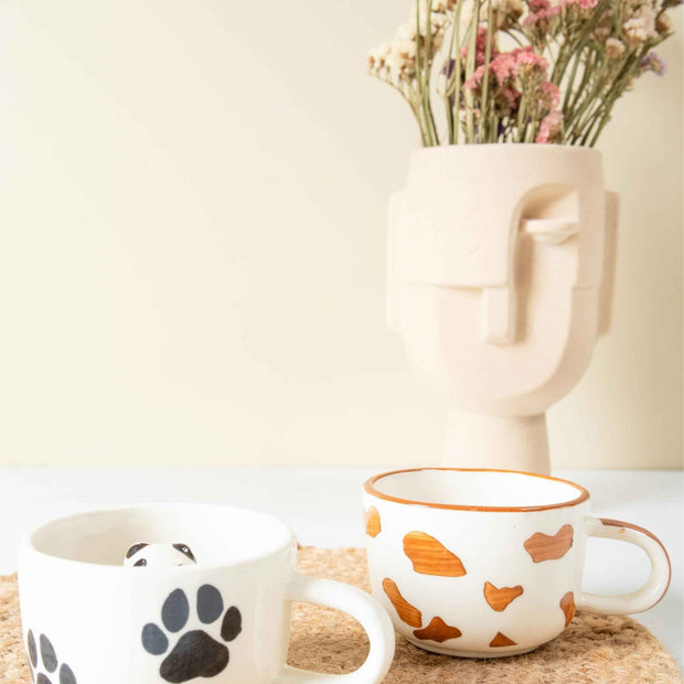 Pet Lover Mug Set (Pack of 2) | Minimal Ceramic Coffee Cups for Animal Lovers – ArteCasa
