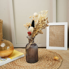 Ocean Crest Black Glass Vase with Dried Flowers | Modern Home Décor - https://artecasa.in/