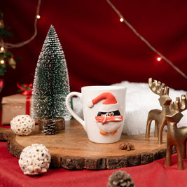Santa Pengo Mug – Cute Penguin Christmas Mug for Coffee & Cocoa | Festive Holiday Mug for Gifting & Winter Drinks (Set of 1) - https://artecasa.in/