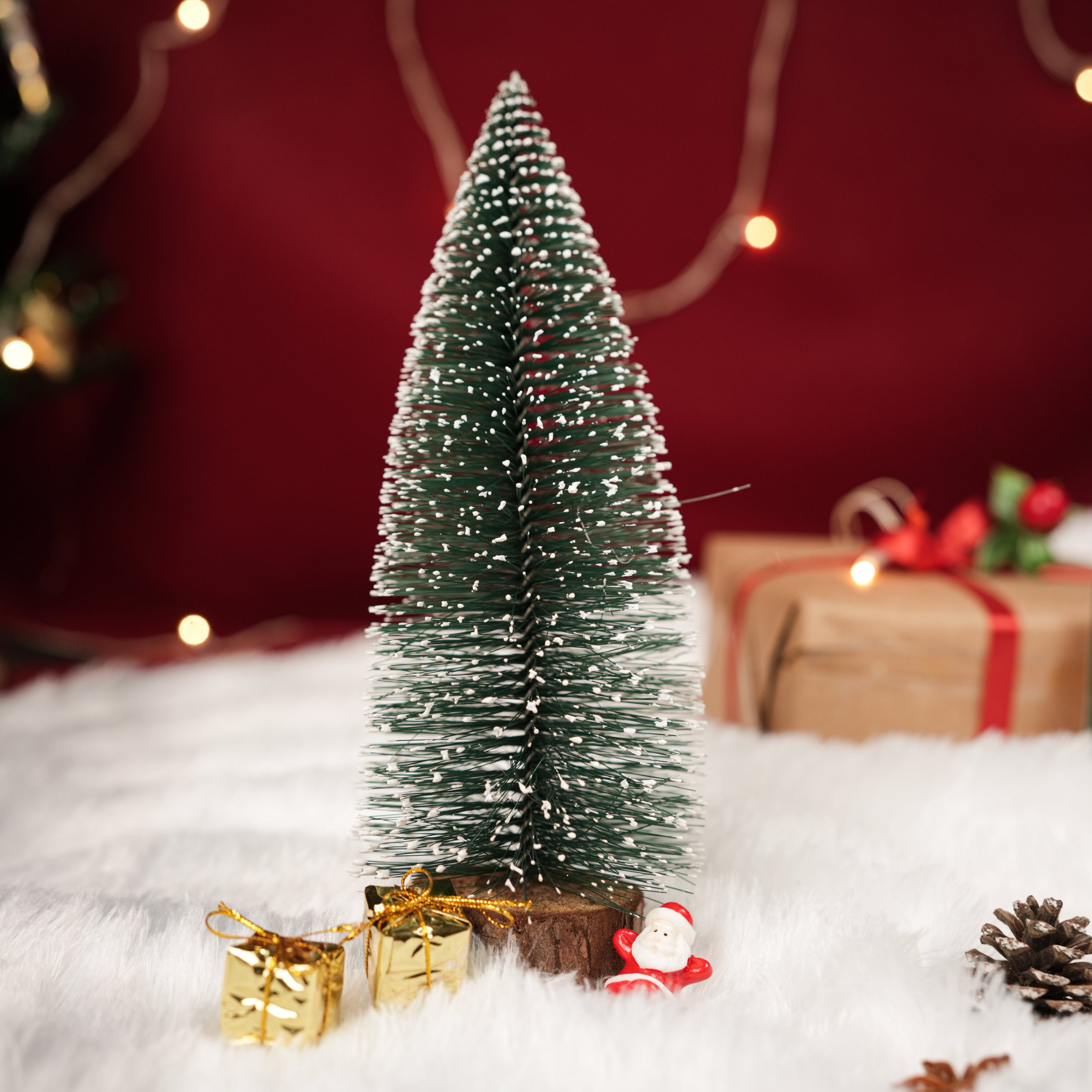 Mini Pine Tree Decor – Artificial Christmas Pine Tree for Home Decor | Small Tabletop Evergreen Tree for Festive & Year-Round Styling (Set of 1) - https://artecasa.in/