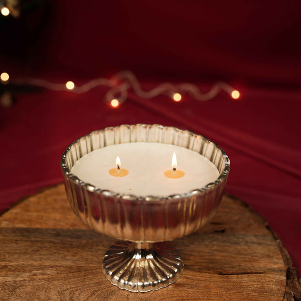 Silver Aura Candle | Elegant Tea Light House Décor