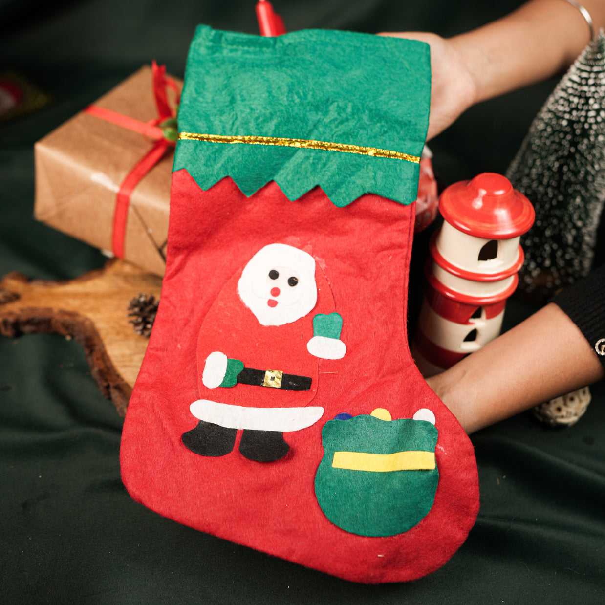 Santa Merry Magic Set – Christmas Gift Hamper with Penguin Mug, Santa Cap, Candles & Tealight House | Premium Festive Gift Box India - https://artecasa.in/