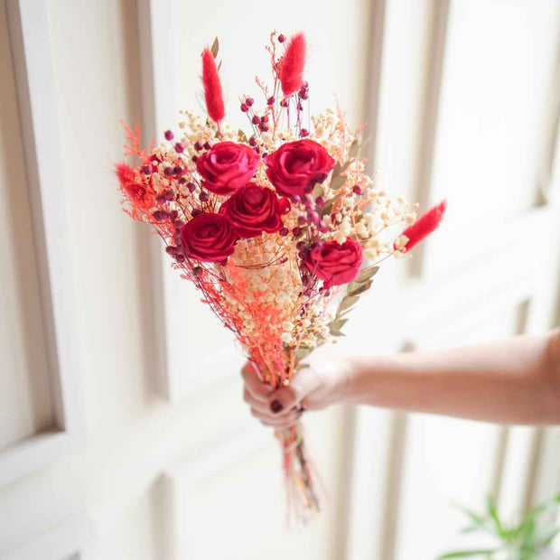 Forever Roses Dried Flower Bunch | Long-Lasting Aesthetic Rose Arrangement for Home Decor & Gifting – ArteCasa