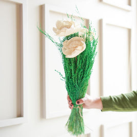 Evergreen Dried Flower Bunch | Green & White Aesthetic Floral Arrangement for Home Decor & Gifting – ArteCasa - https://artecasa.in/