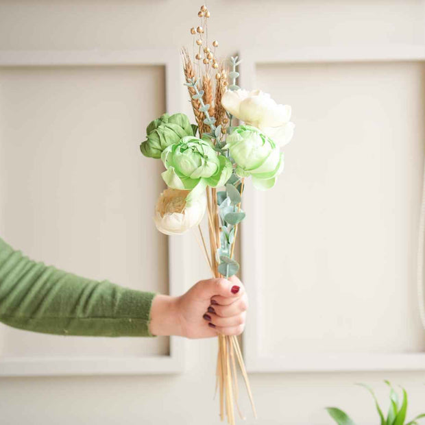 Minimal Peony Dried Flower Bunch | Aesthetic Natural Floral Arrangement for Home Decor & Gifting – ArteCasa