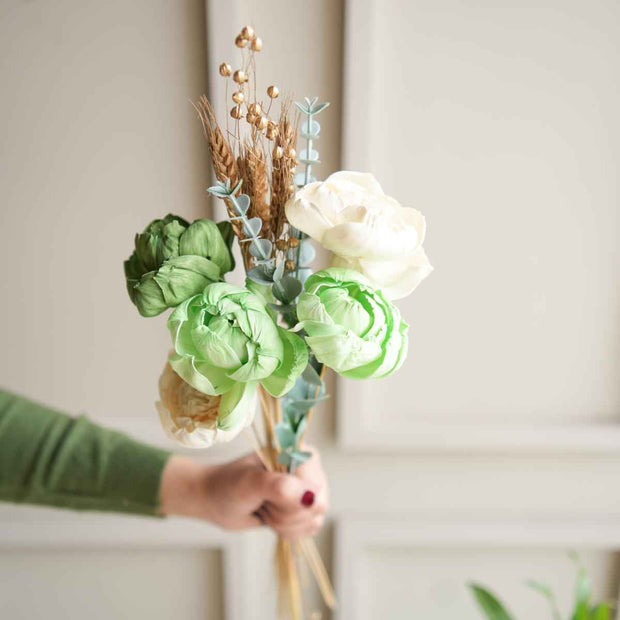 Minimal Peony Dried Flower Bunch | Aesthetic Natural Floral Arrangement for Home Decor & Gifting – ArteCasa