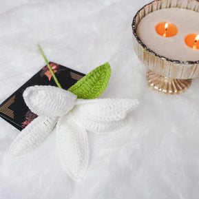 Handcrafted Crochet Lily – White Forever Flower | ArteCasa - https://artecasa.in/