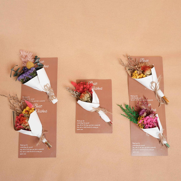 Everlasting Flowers Greeting Card Set of 5 | Dried Flower Greeting Cards