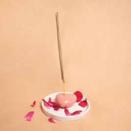 HeartGlow Agarbati Stand | Heart Shaped Ceramic Incense Holder - https://artecasa.in/