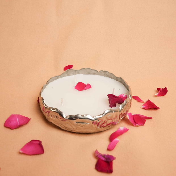 Chandi Urli Candle – Silver Urli Candle for Festive Decor | Artecasa