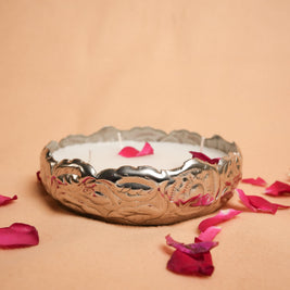 Chandi Urli Candle – Silver Urli Candle for Festive Décor | Artecasa - https://artecasa.in/