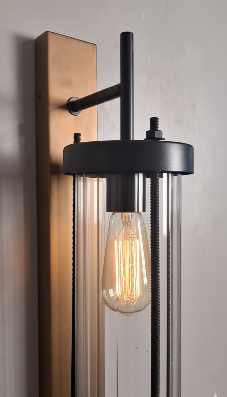 CWS227 Edison column wall sconce - The Black Steel