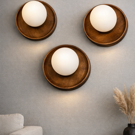 CWS231 Elegant walnut wall light fixture