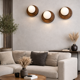 CWS231 Elegant walnut wall light fixture