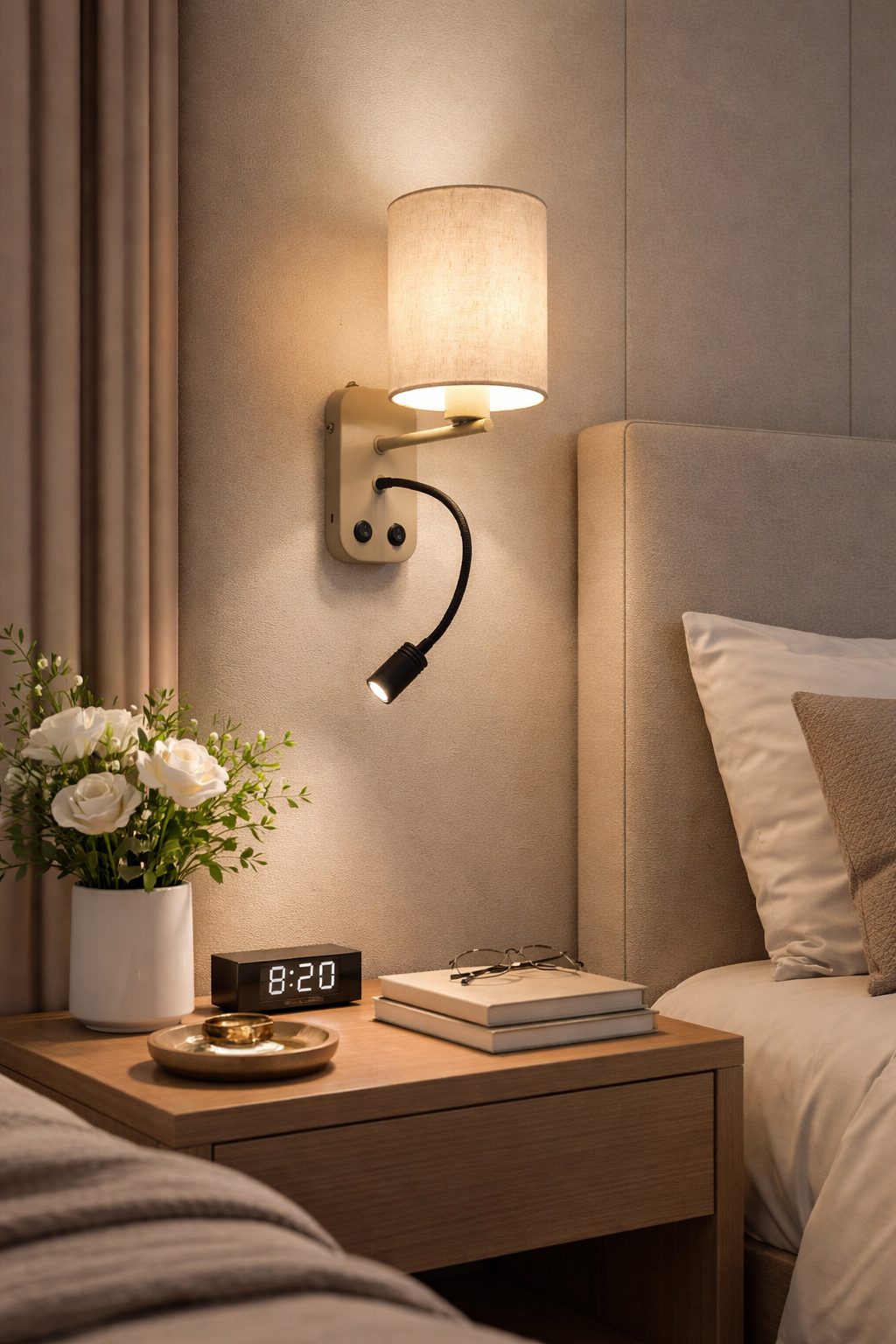 CWS230 Dual Glow Beige Sconce - The Black Steel