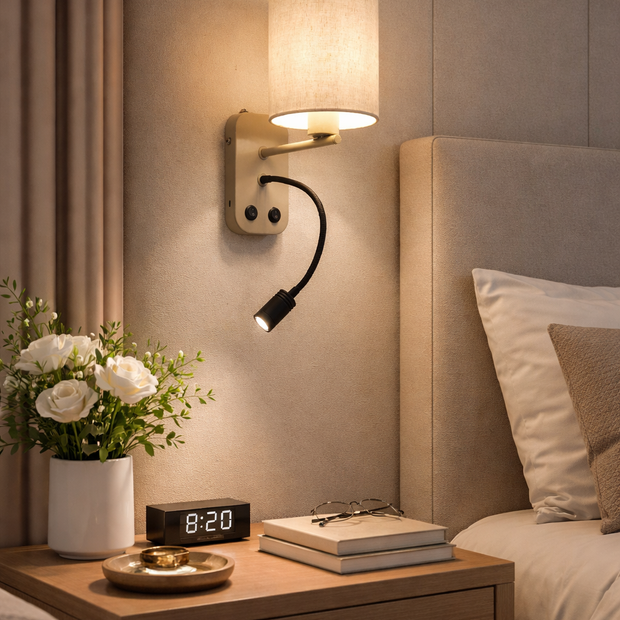 CWS230 Dual Glow Beige Sconce - The Black Steel