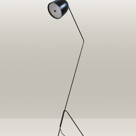 Contemporary black floor lamp with a streamlined silhouette, perfect for any living space.