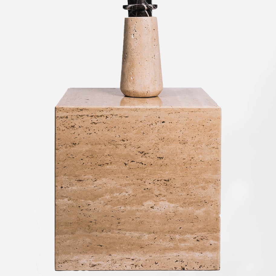 Travertine Cube Side Table