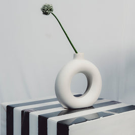 Striped Marble Cube Side Table