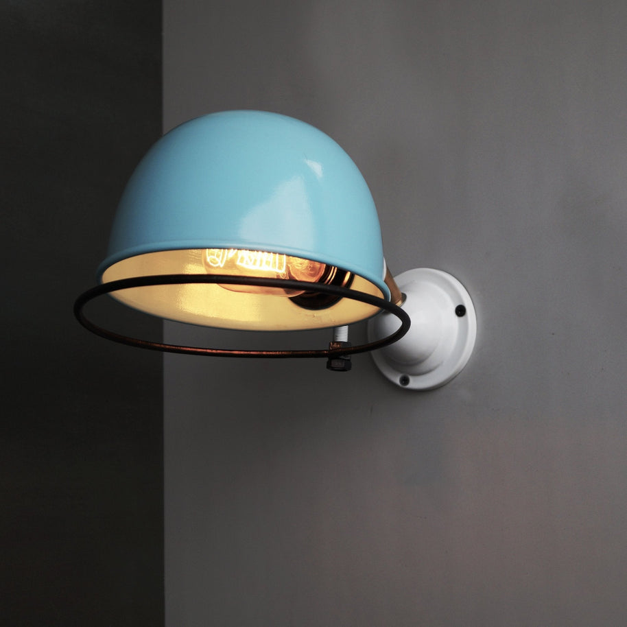 Classic Blue De Stijl Inspired Wall Light - The Black Steel