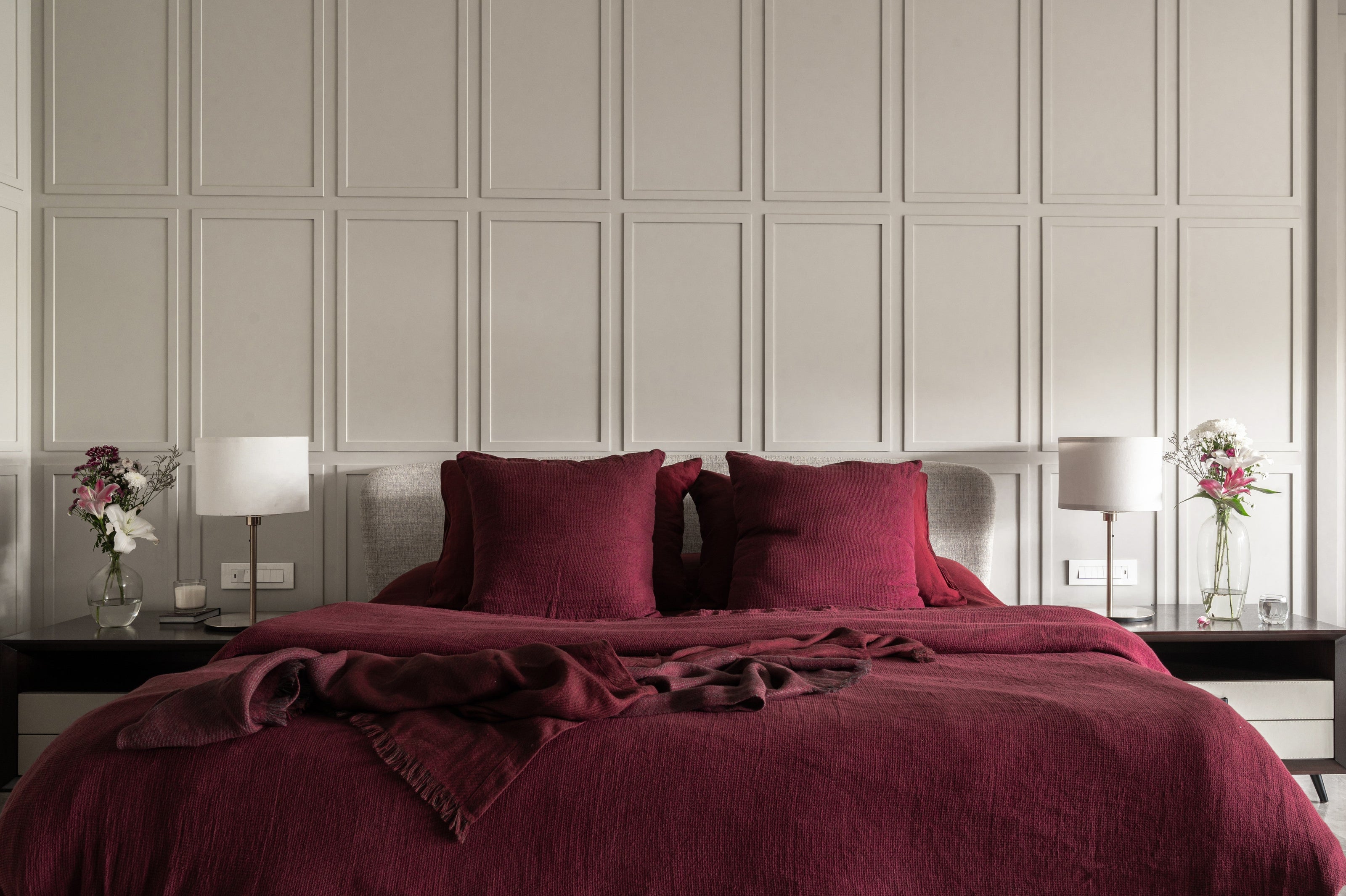 Berry waffle duvet cover set