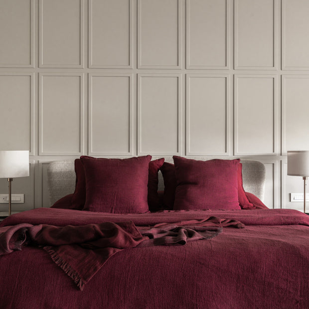 Berry waffle duvet cover set