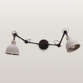 Industrial Movable Wall Light with Concrete Shade