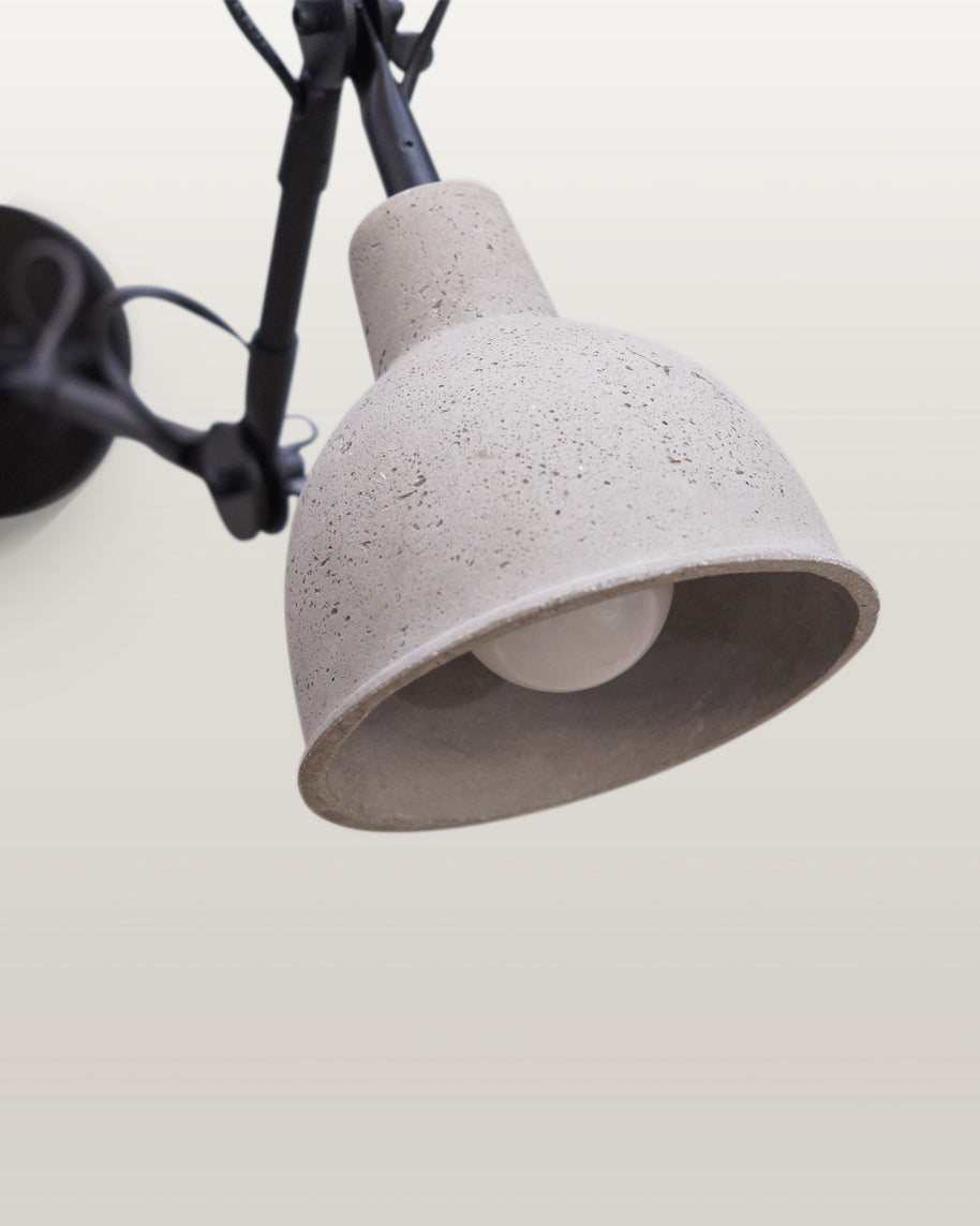 Industrial Movable Wall Light with Concrete Shade