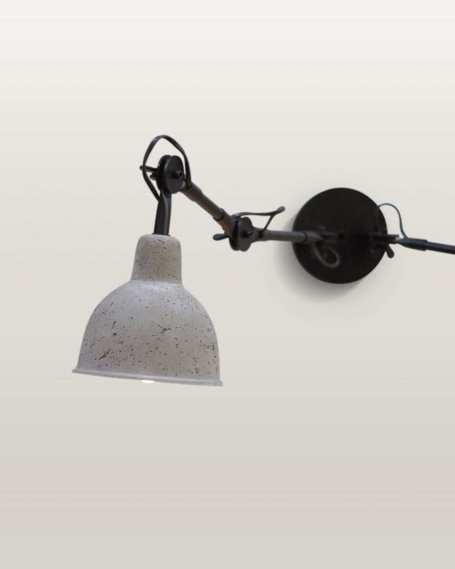 Industrial Movable Wall Light with Concrete Shade
