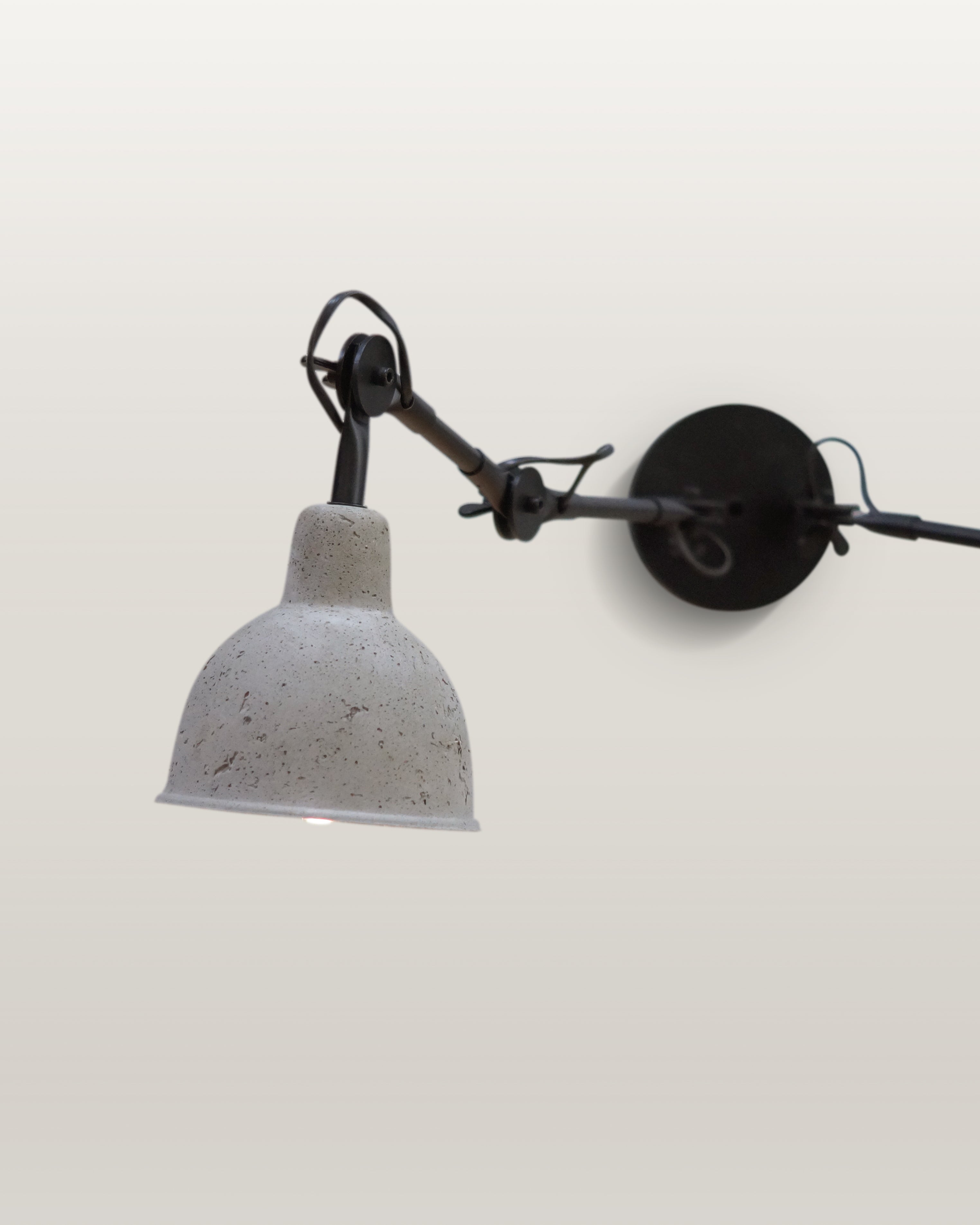 Industrial Movable Wall Light with Concrete Shade