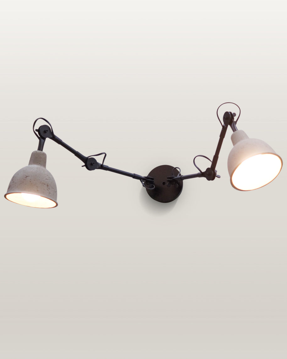 Industrial Movable Wall Light with Concrete Shade
