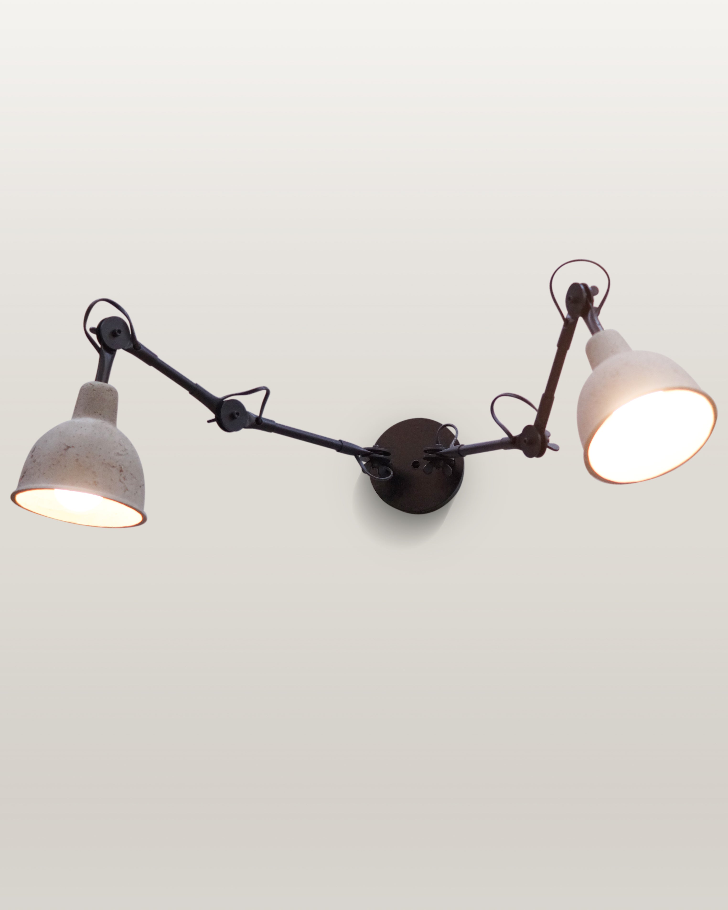 Industrial Movable Wall Light with Concrete Shade