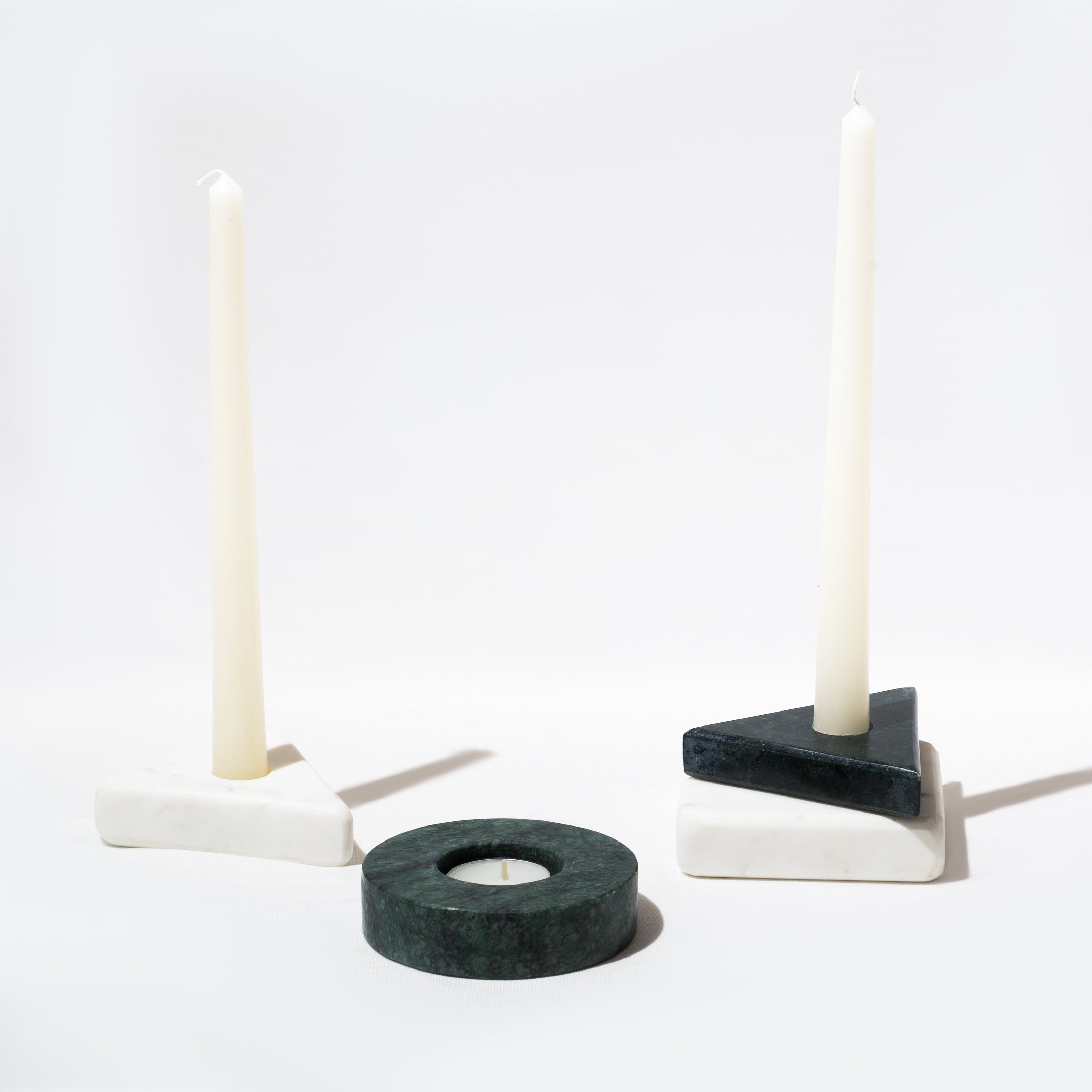 Triangle Marble Candle Holder