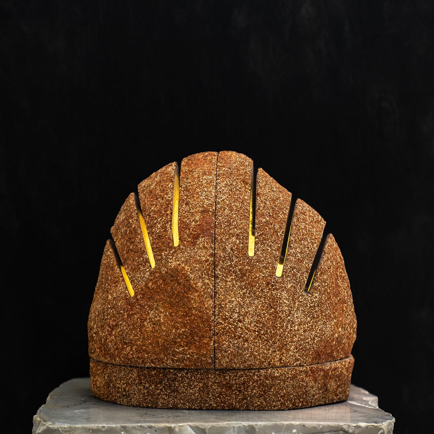 Striped Boulder Lamp