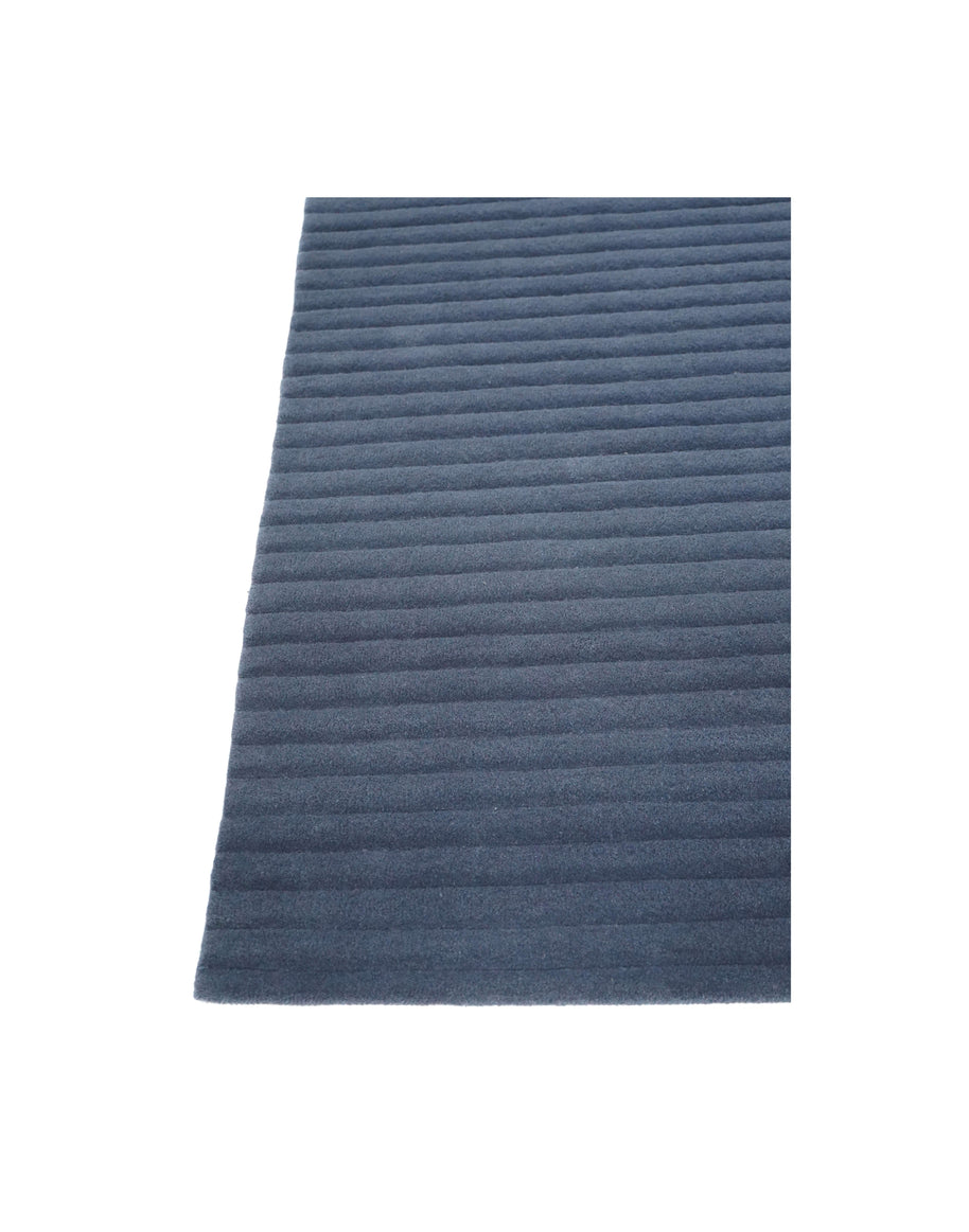 S C U L P T E D - C O R D U O Y luxury handmade rug by Cherom in soft blue New Zealand wool.