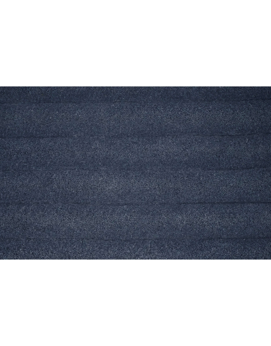S C U L P T E D - C O R D U R O Y luxury handmade rug by Cherom, dark blue New Zealand wool, modern contemporary design.