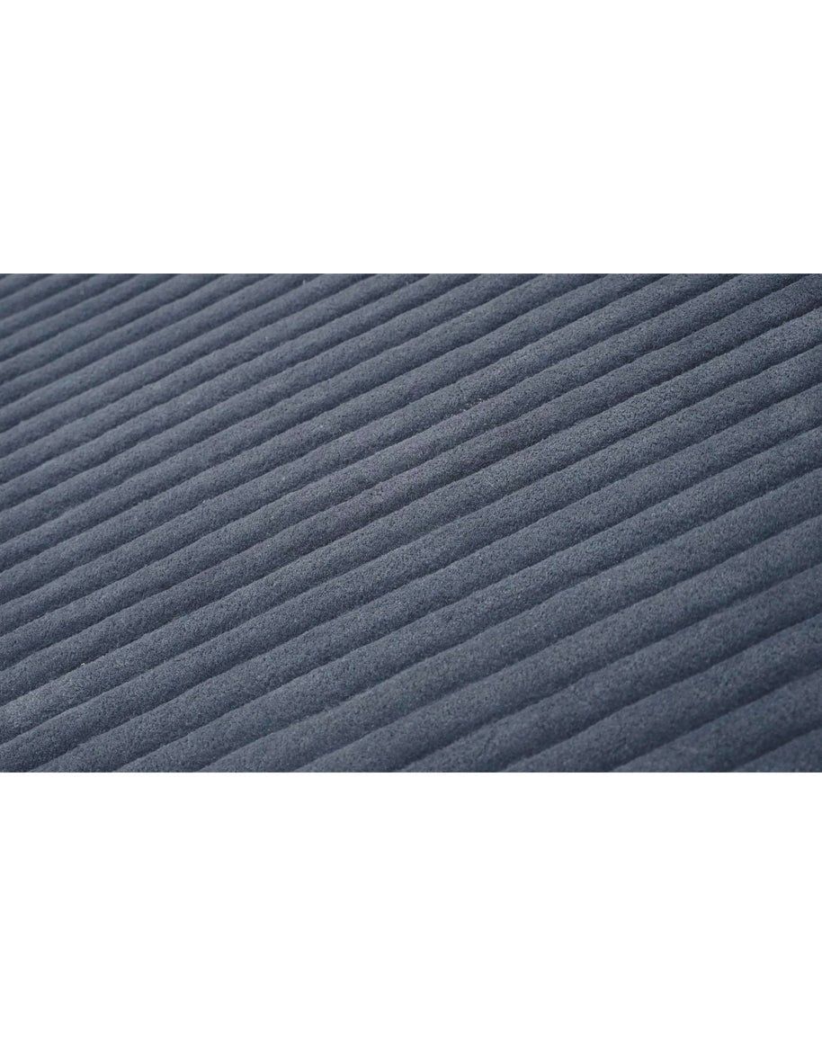 S C U L P T E D - C O R D U O Y luxury handmade rug by Cherom in rich navy New Zealand wool texture