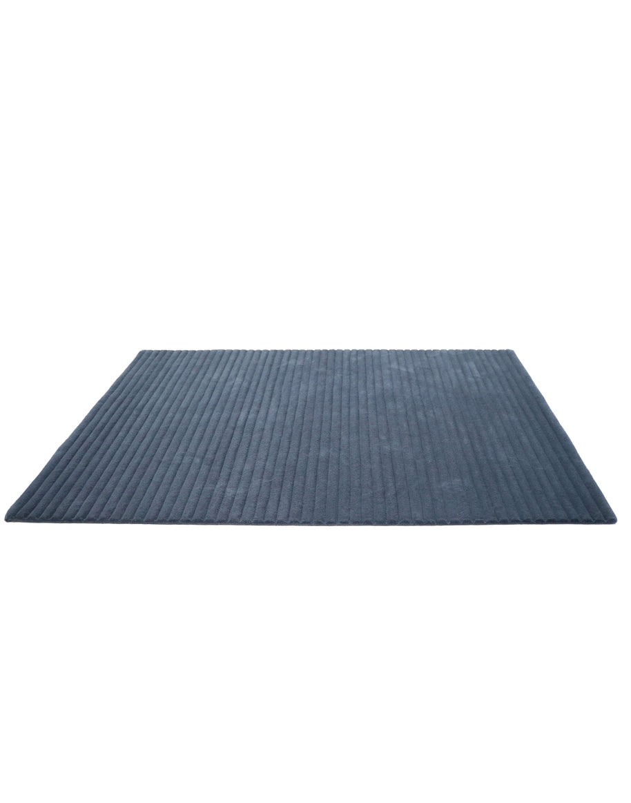 S C U L P T E D - C O R D U O Y luxury handmade rug by Cherom, modern design in dark gray New Zealand wool.