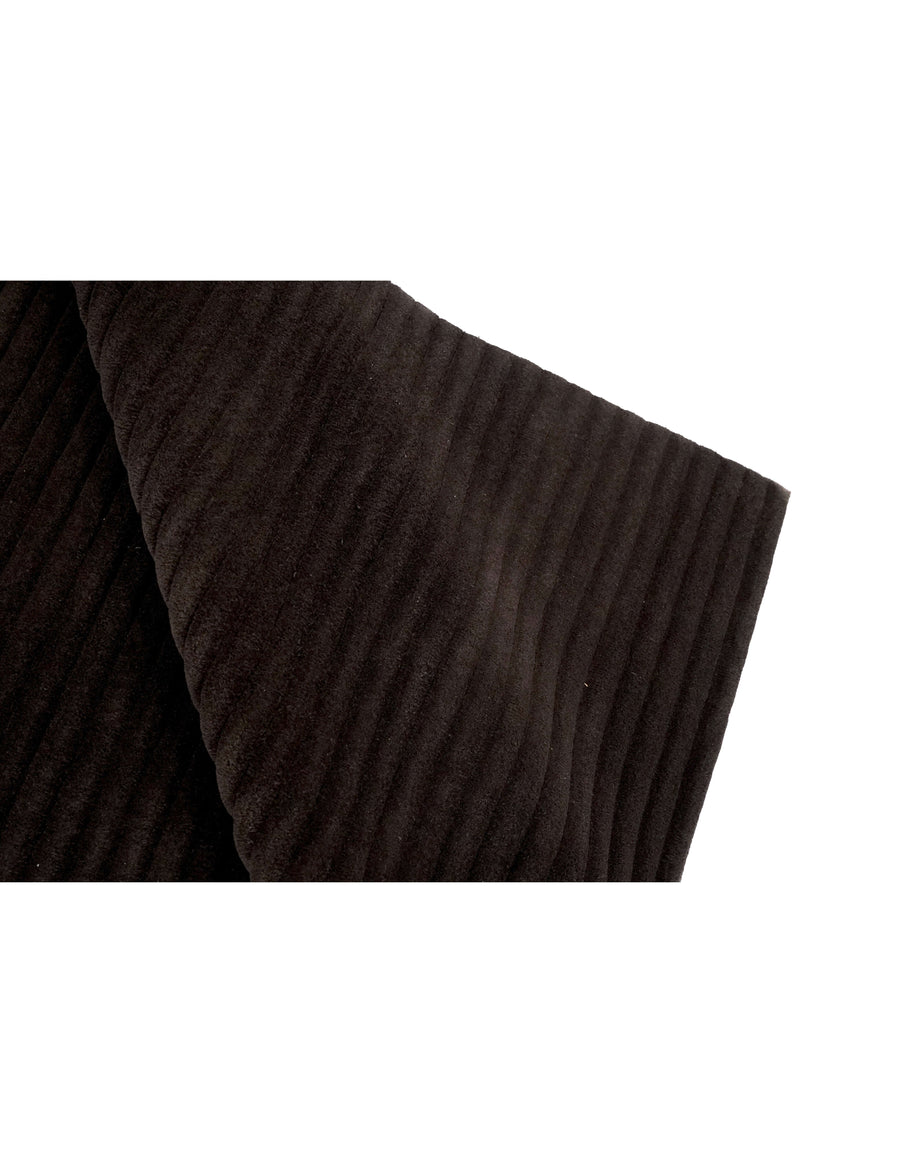 S C U L P T E D - C O R D U R O Y luxury handmade rug by Cherom in soft black New Zealand wool.