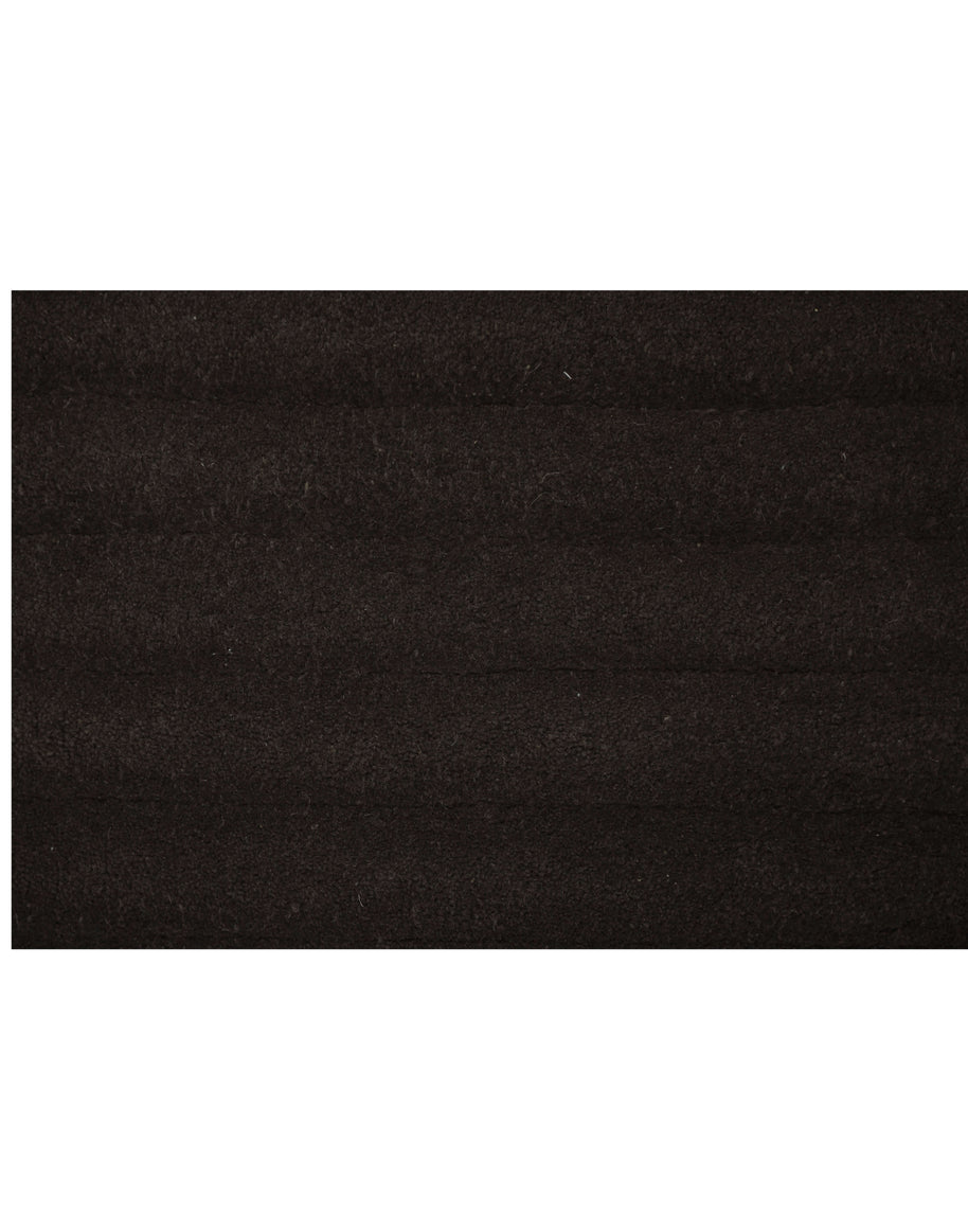 S C U L P T E D - C O R D U O Y luxury handmade rug by Cherom in rich black New Zealand wool