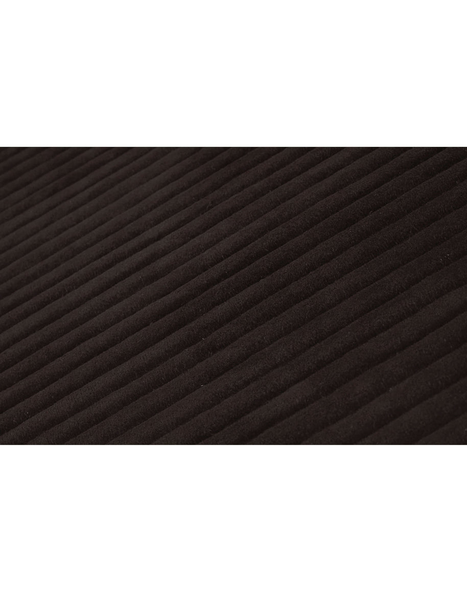 S C U L P T E D - C O R D U O Y luxury handmade rug by Cherom, black New Zealand wool, modern contemporary design.