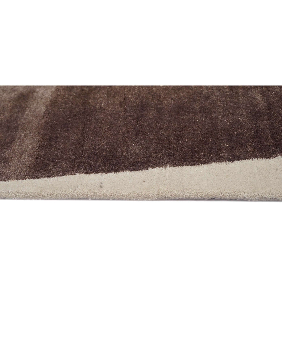 O M B R E - 5 luxury handmade rug by Cherom in rich brown New Zealand wool, modern contemporary design.