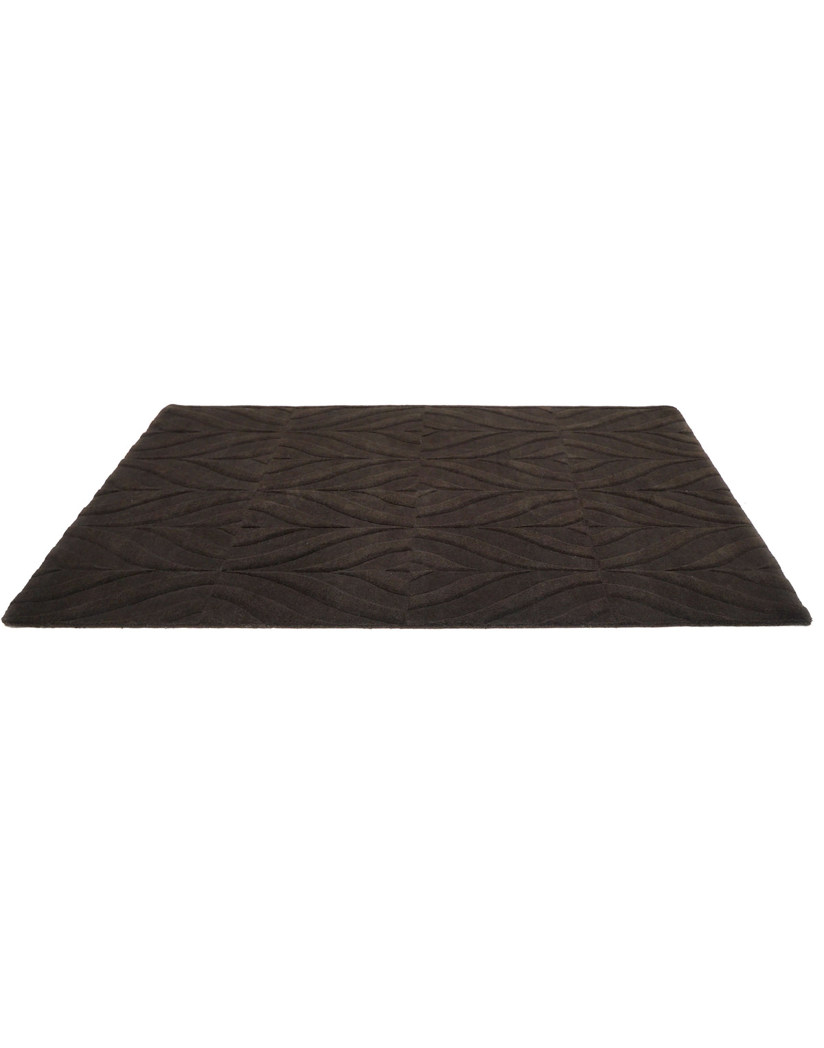 S C U L P T E D - W A V E luxury handmade rug by Cherom, dark New Zealand wool, contemporary design