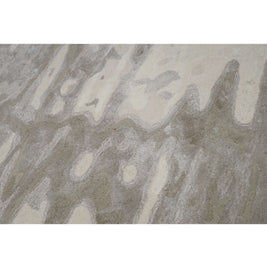 E L S A luxury handmade rug by Cherom, New Zealand wool, beige and grey, modern rug with abstract design.