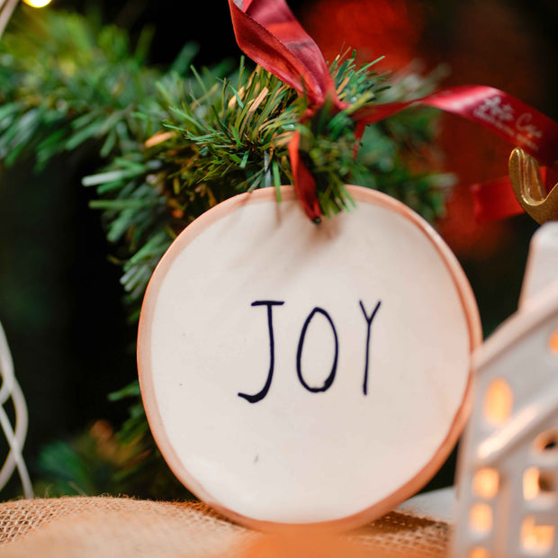 Joy Festive Ceramic Christmas Ornament | Decorative Hanging Ornament for Tree Decor – ArteCasa