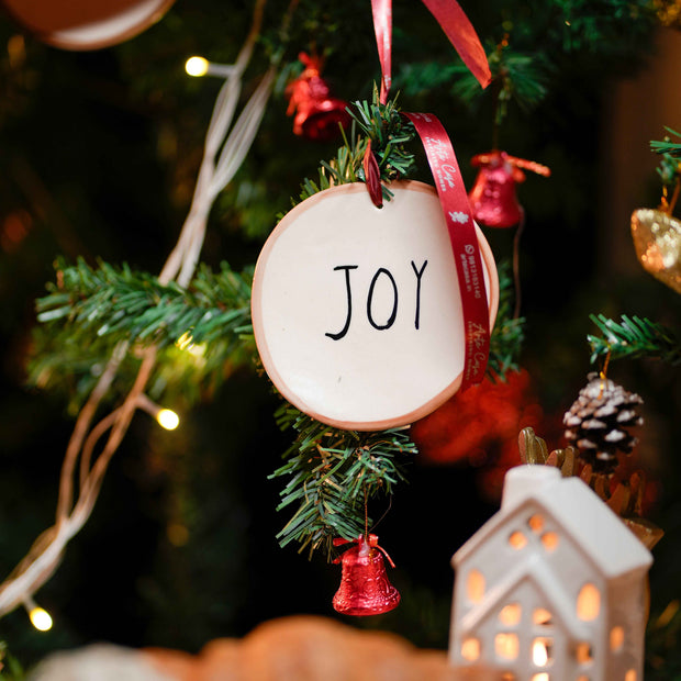 Joy Festive Ceramic Christmas Ornament | Decorative Hanging Ornament for Tree Decor – ArteCasa